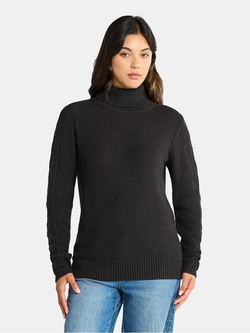 Time and Tru Women's and Women's Plus Turtleneck Sweater with