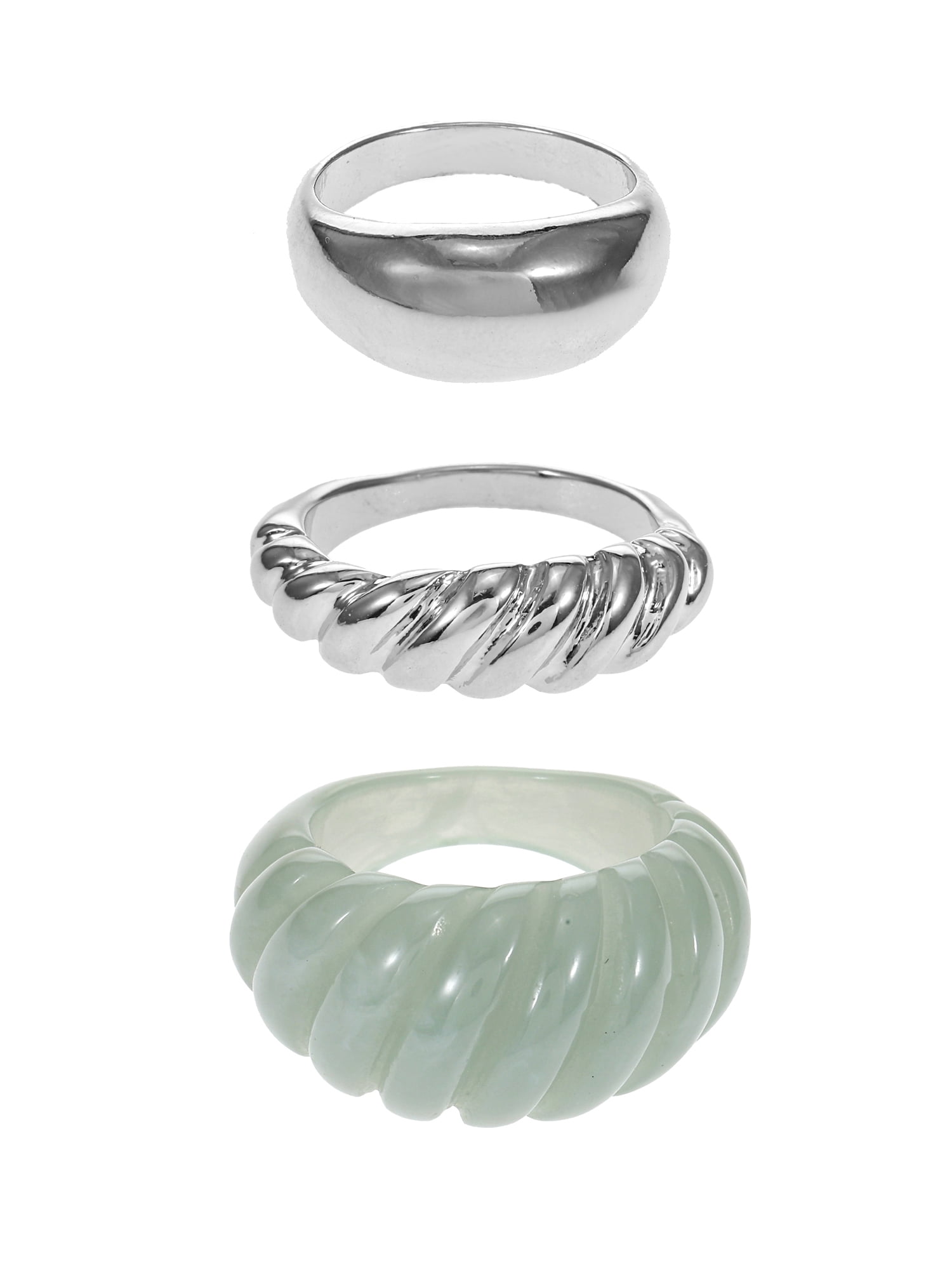 Time and Tru Multicolor Acrylic Ring Set