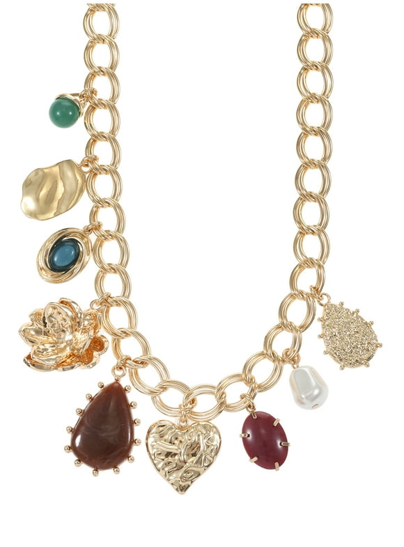 Multicolored Charm Necklace, 1 Piece