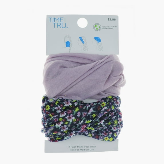 Time and Tru Multiwear Headwrap, 2-Pack (Unisex)