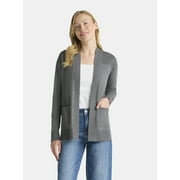 Time and Tru Women's and Women's Plus Open Front Cardigan Sweater, Sizes XS-4X