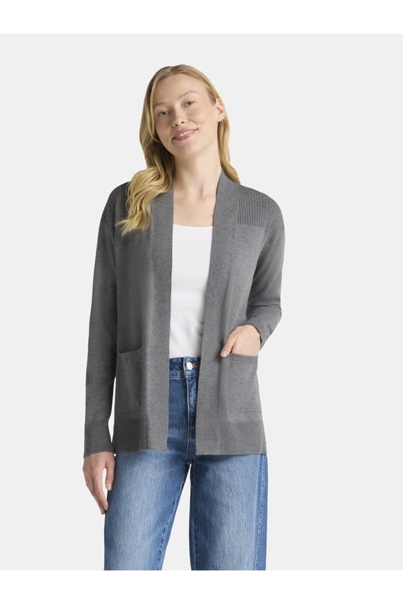 Women's and Women's Plus Open Front Cardigan Sweater, Sizes XS-4X