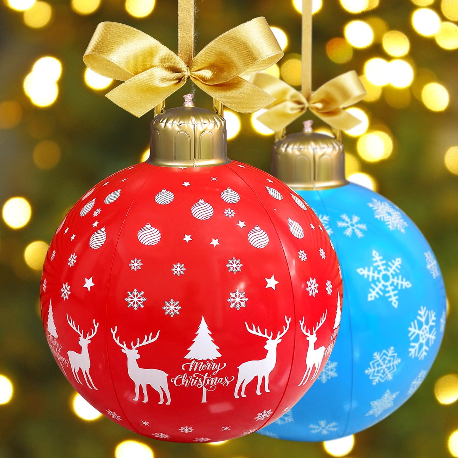 Time and Tru Outdoor Christmas Inflatable Decorated Ball Giant Christmas Inflatable Ball