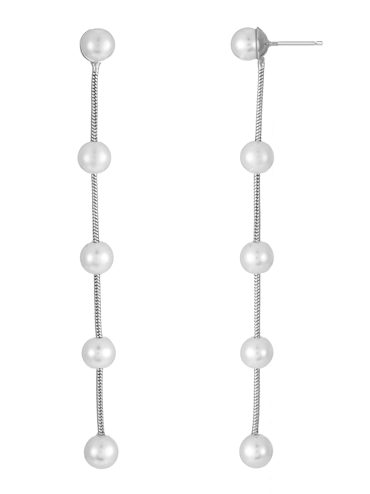 Time and Tru Pearl Studded Linear Earring