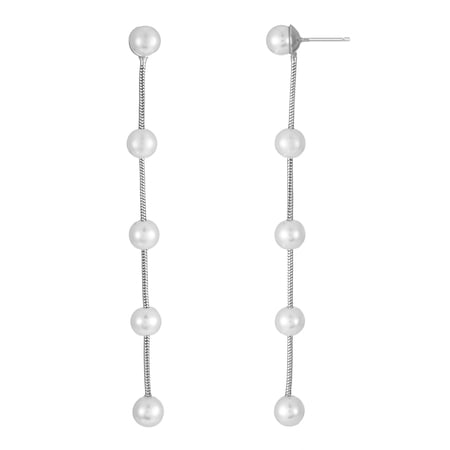 Time and Tru Pearl Studded Linear Earring