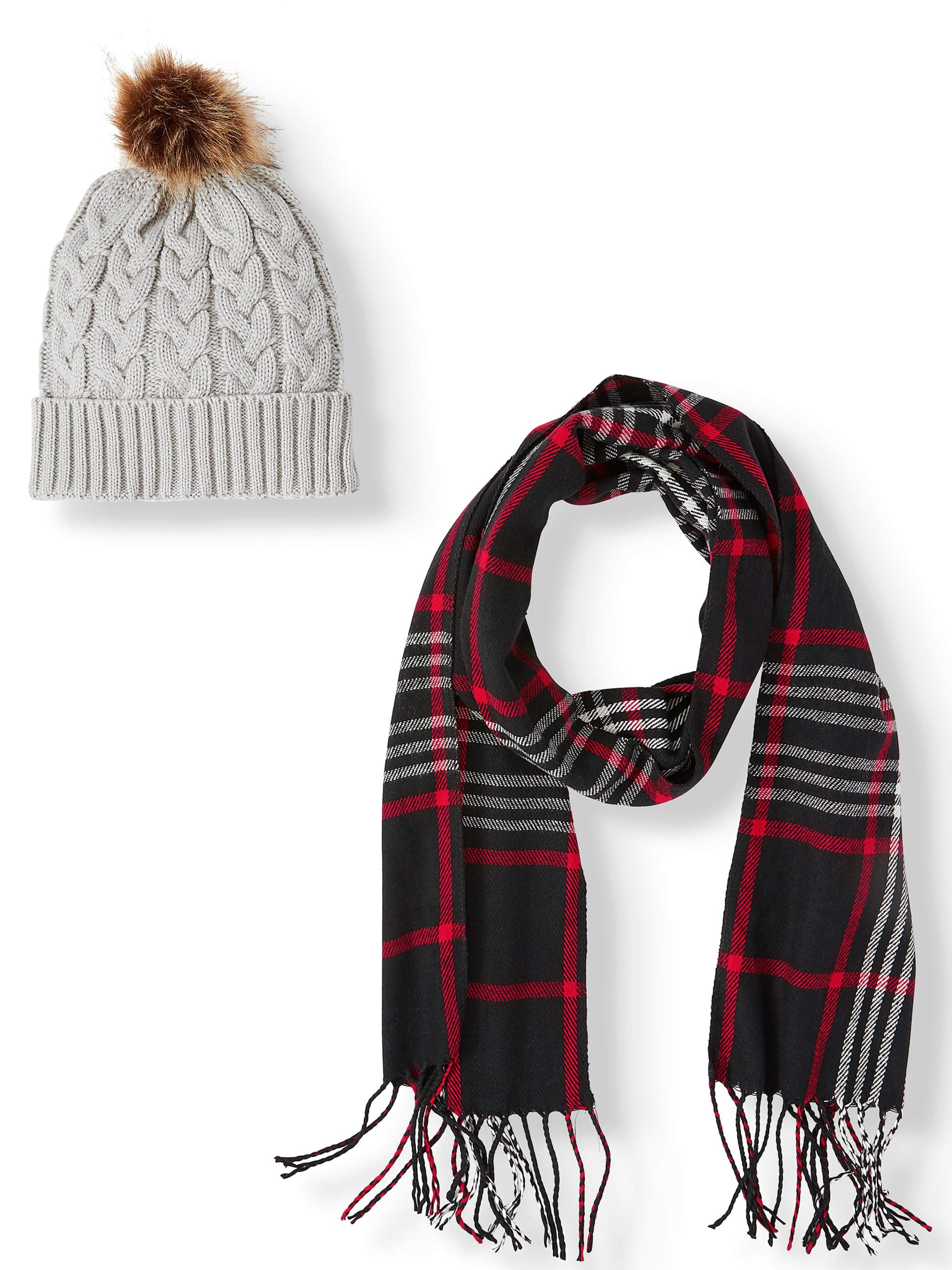Time and Tru Matching Family Hat and Scarf, 6-Piece Set
