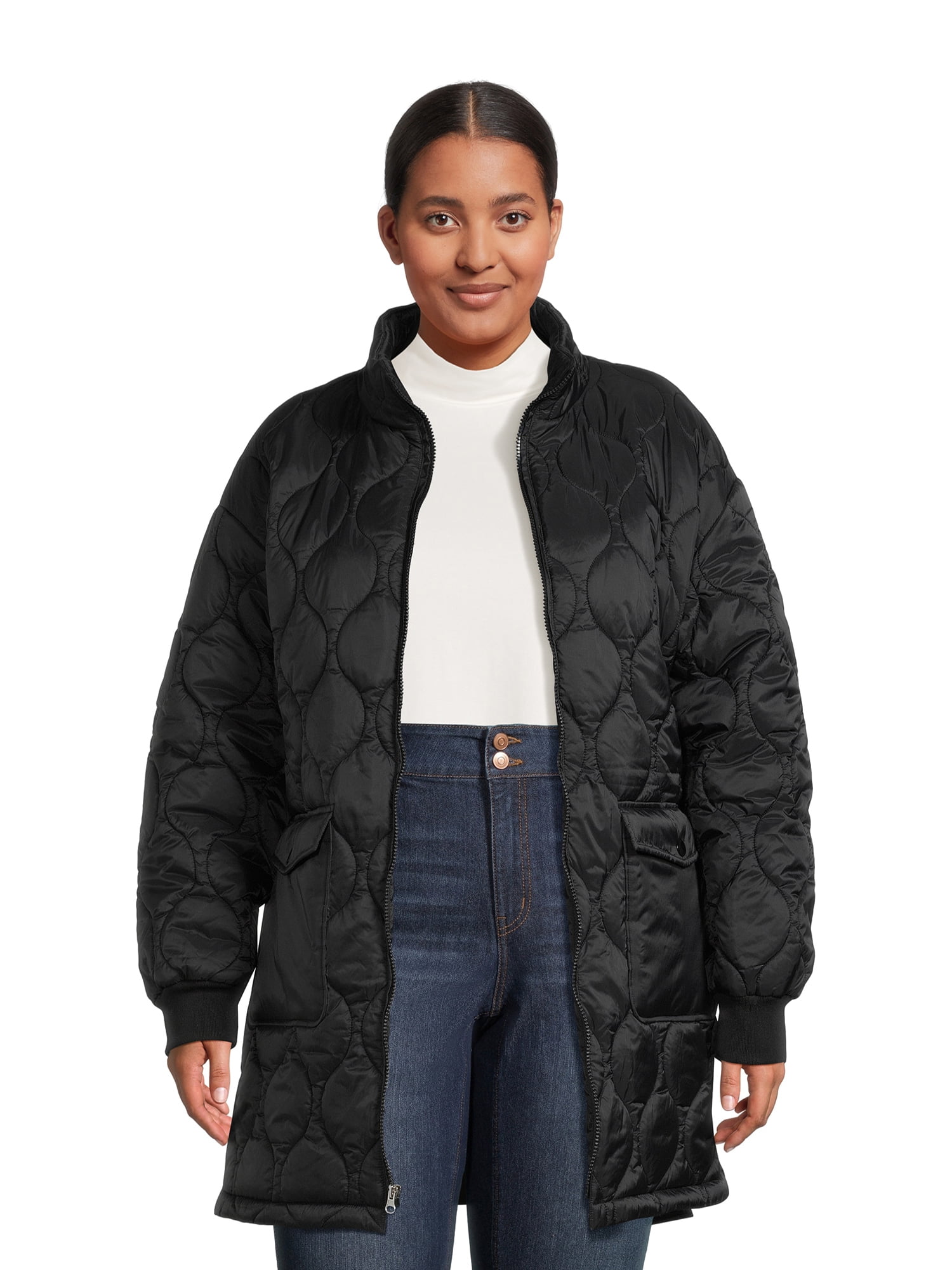 Time and Tru Plus Women's Onion Belted Barn Coat