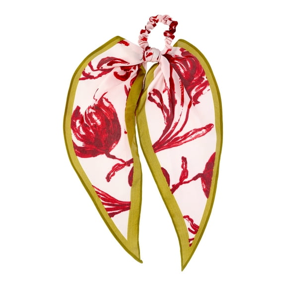 Time and Tru Women's Print Pony Scarf Hair Accessory, Blush
