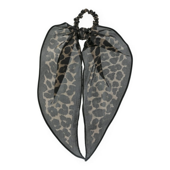 Time and Tru Women's Print Pony Scarf Hair Accessory, Olive