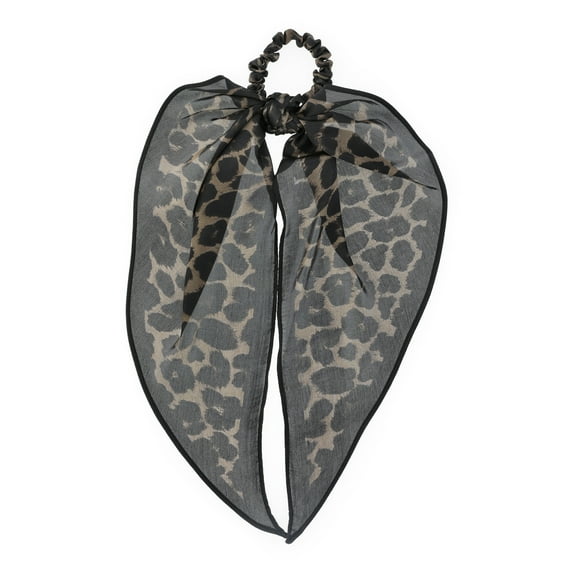 Time and Tru Women's Print Pony Scarf Hair Accessory, Olive