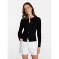 thumbnail image 1 of Time and Tru Women's Puckered Stitch Cardigan Sweater, Lightweight, Sizes XS-XXXL, 1 of 6