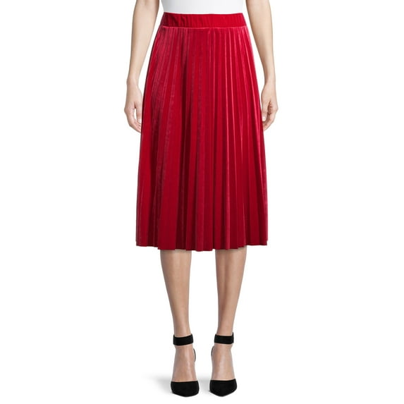 Time and Tru Relaxed Fit Mid-Length Pleated A-line Skirt (Women's), 1 Count, 1 Pack
