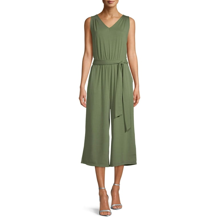 Time and tru v 2025 neck jumpsuit