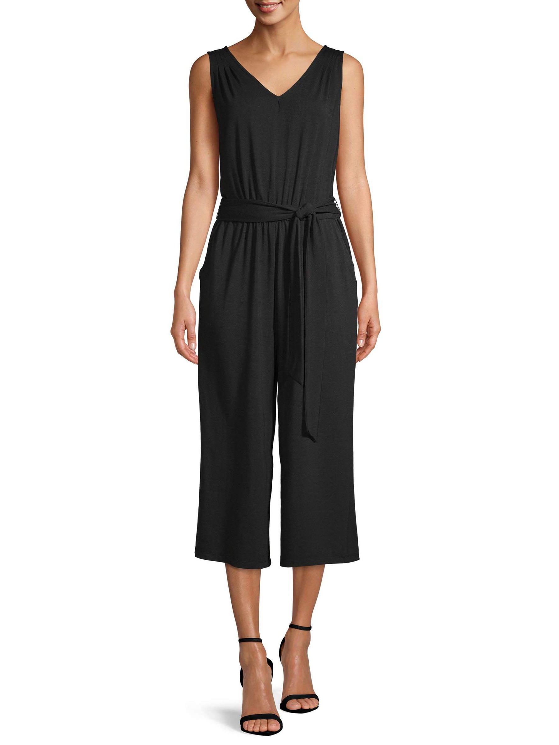 Time and tru v 2025 neck jumpsuit