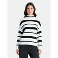 thumbnail image 1 of Time and Tru Women's Ribbed Mock Neck Sweater, Lightweight, Sizes XS-XXXL, 1 of 5