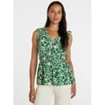 thumbnail image 1 of Time and Tru Women's Ruched Tie Shoulder Top, Sizes XS-XXXL, 1 of 6