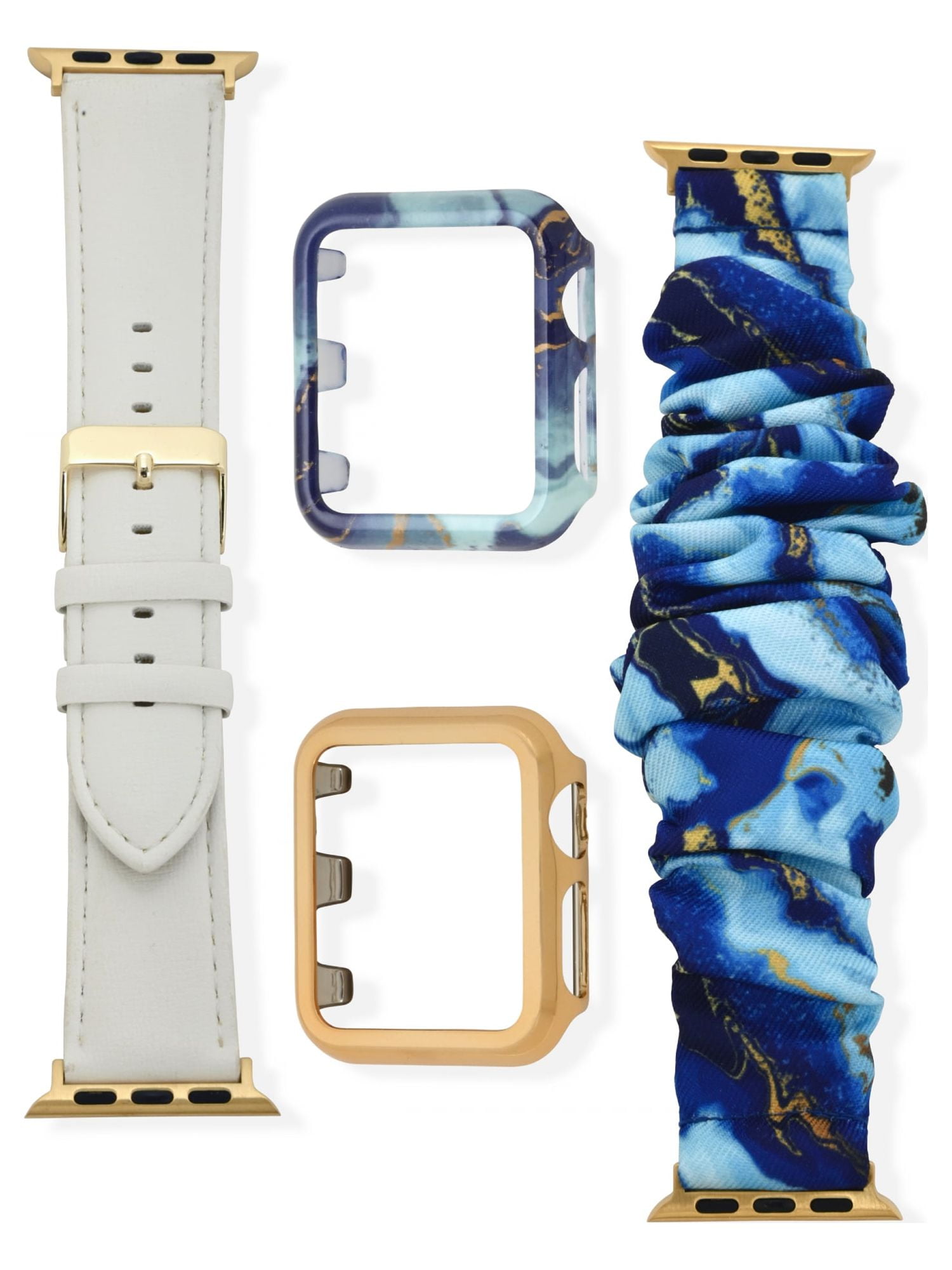 Time and Tru Scrunchie Beige Wristwatch Bands, includes Watch Band and Bumper, 4 Count