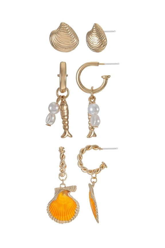 Seashell Earring Set, 3 Pars