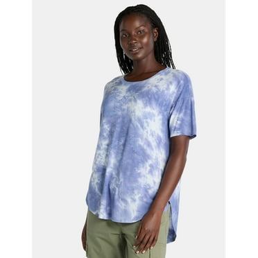 Time and Tru Short Sleeve Crew Neck Tunic Tee, Sizes XS-XXXL