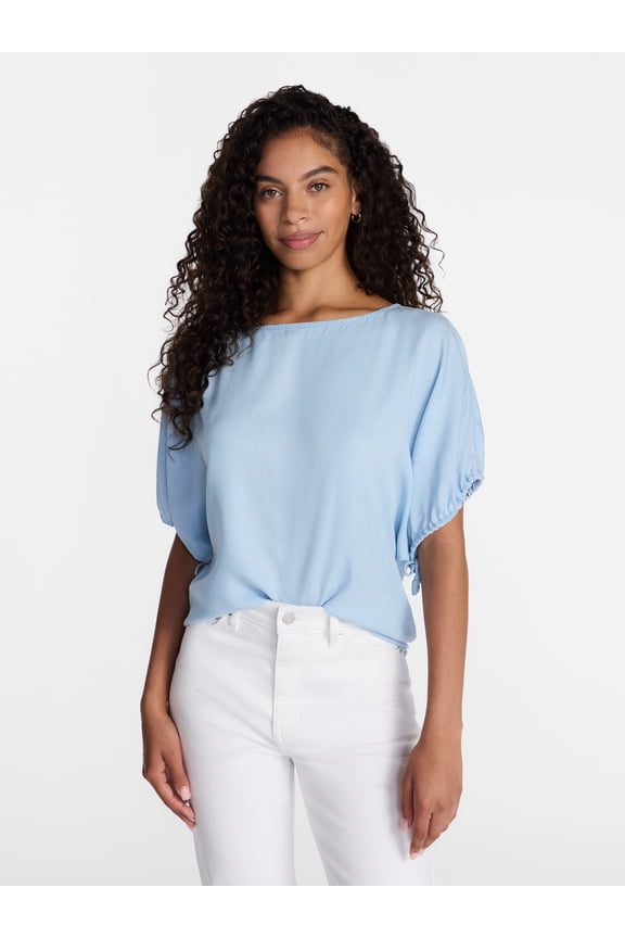 Women's Boatneck Top with Dolman Sleeves, Sizes XS-XXXL