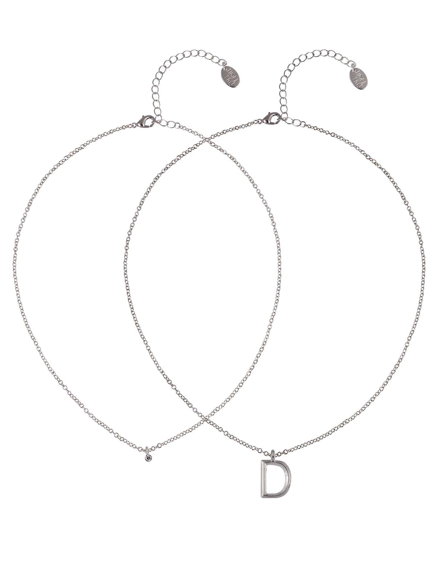 Time and Tru Siilvertone Rolo Chain 2 Row Initial 