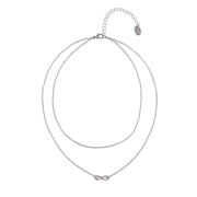 Time and Tru Silvertone 2 Row Infinity Pendant Necklace
