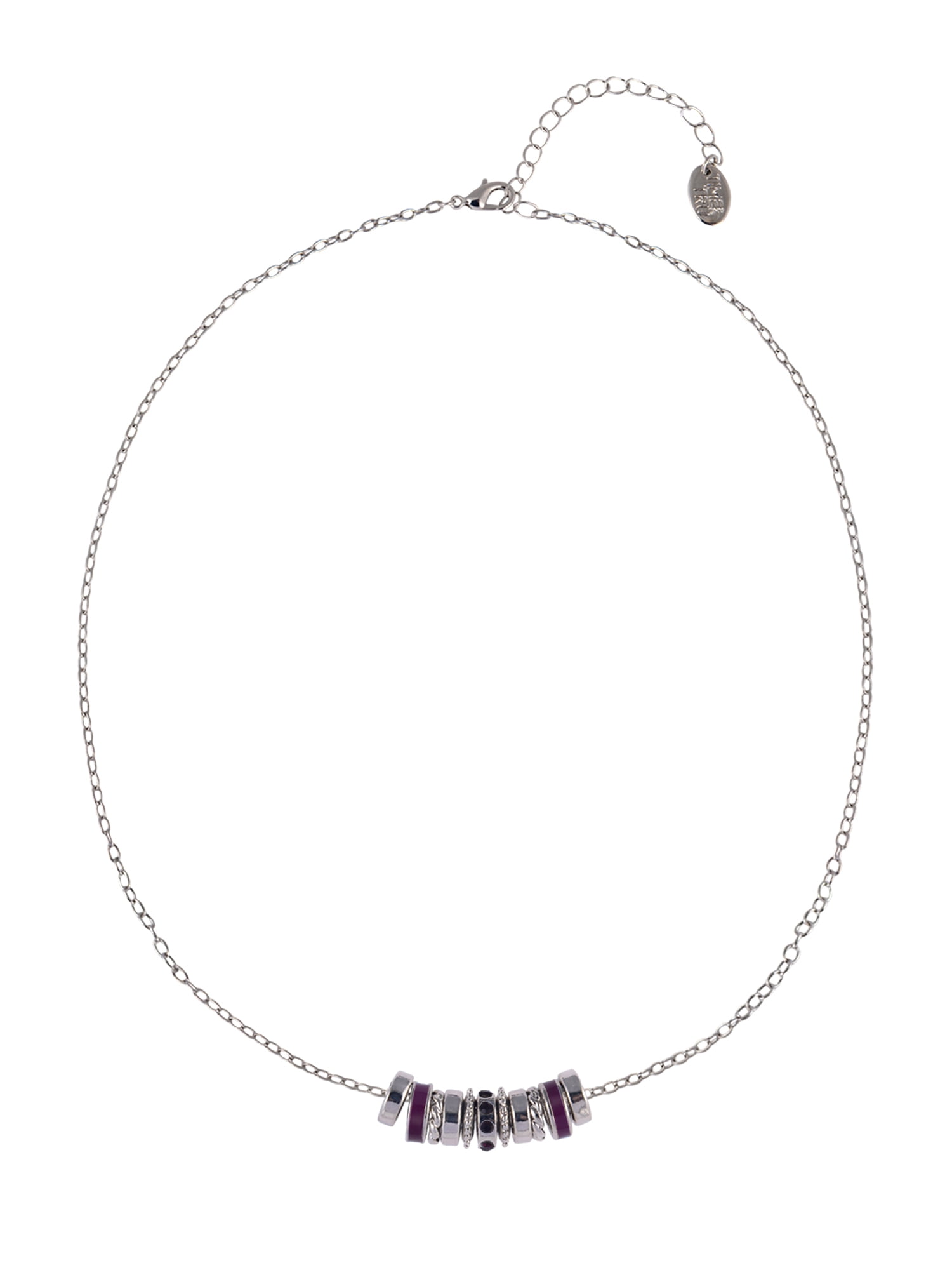 Time and Tru Silvertone Chain with Amethyst Birthstone "February" Necklace