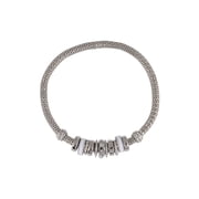 Time and Tru Silvertone Chain with Crystal Birthstone April Bracelet