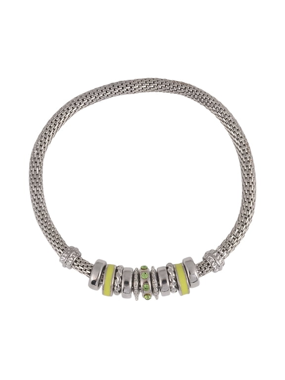 Silvertone Chain with Peridot Birthstone "August" Bracelet