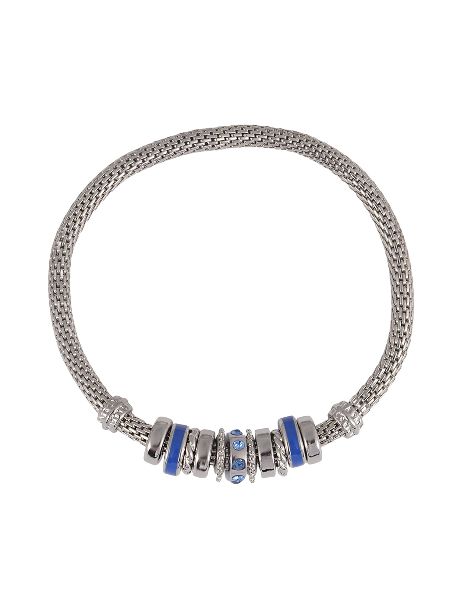 Time and Tru Silvertone Chain with Sapphire Birthstone "September" Bracelet