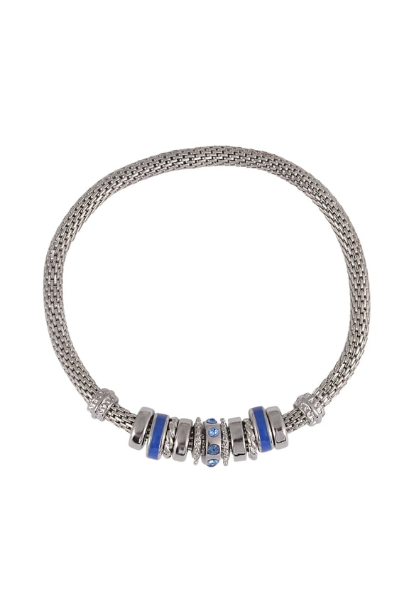 Silvertone Chain with Sapphire Birthstone "September" Bracelet