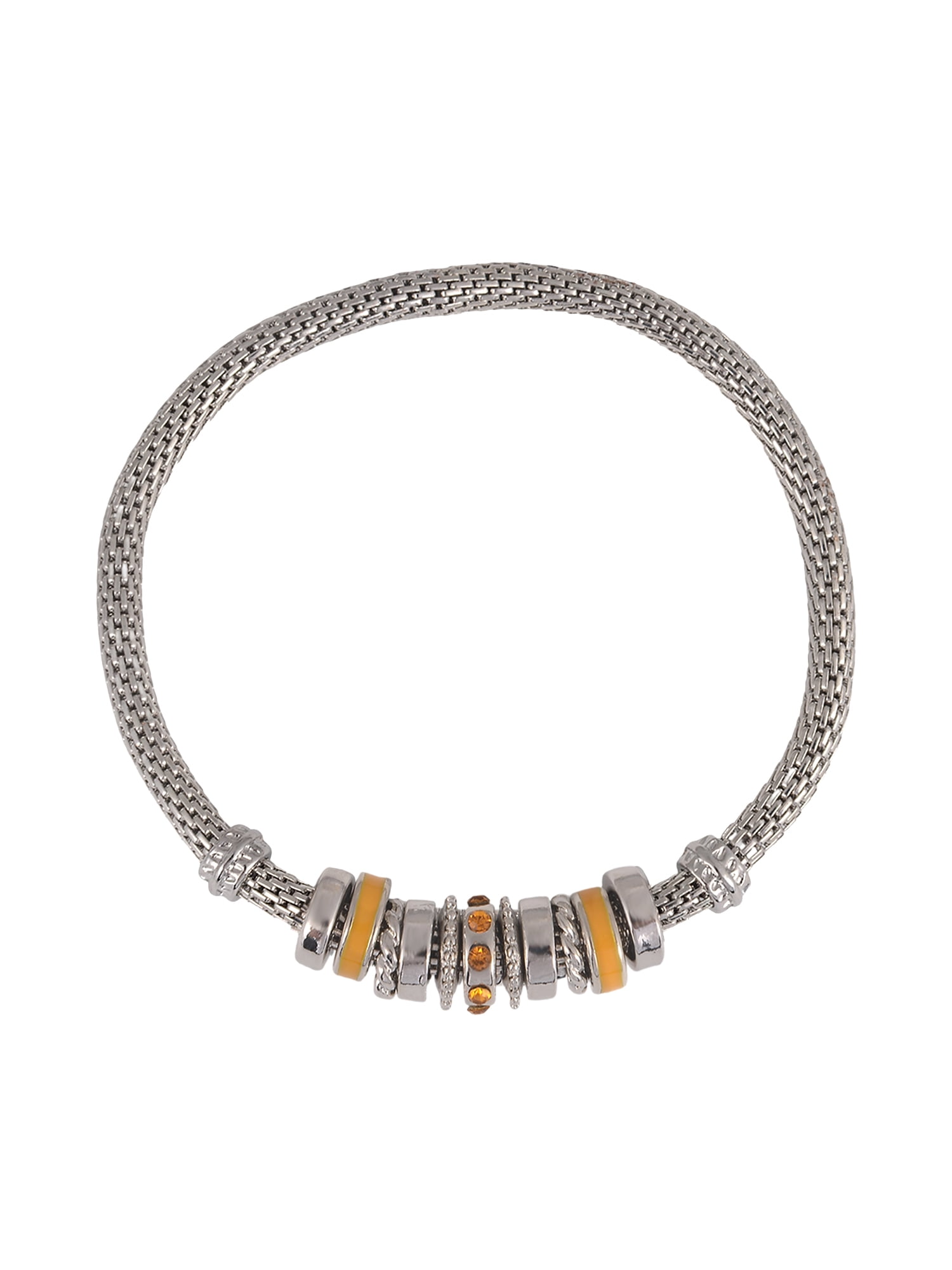 Time and Tru Silvertone Chain with Topaz Birthstone "November" Bracelet