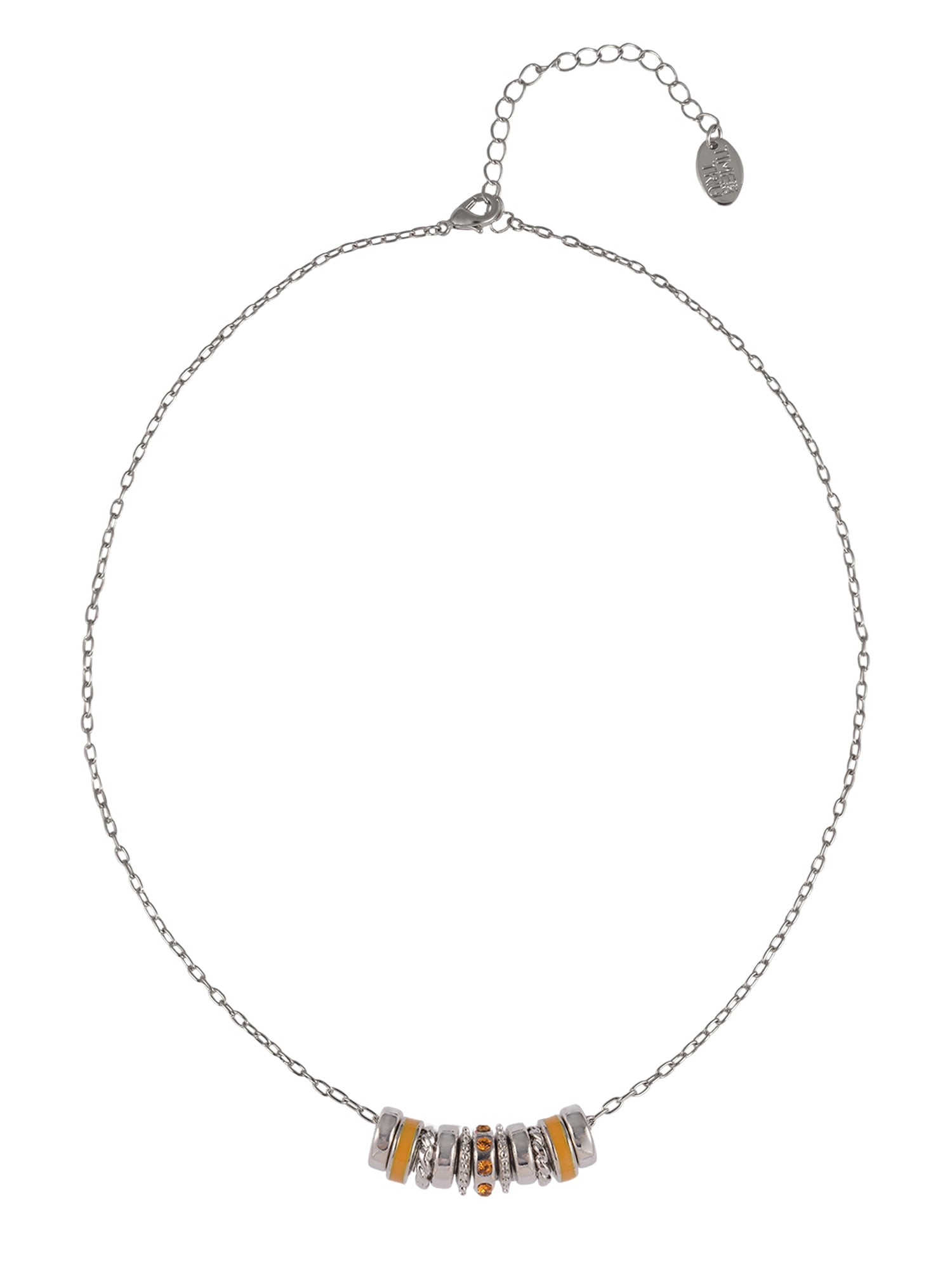 Time and Tru Silvertone Chain with Topaz Birthstone "November" Necklace