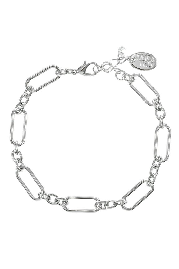 Silvertone Charm Chain Bracelet, 1 Piece