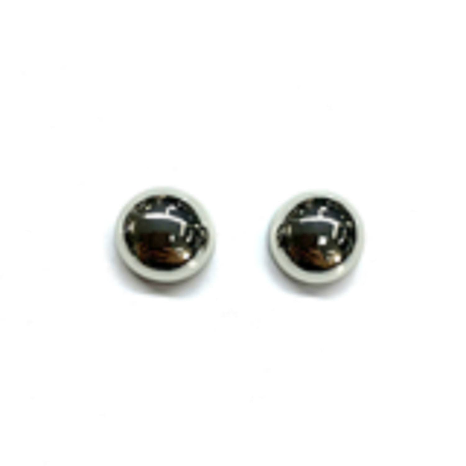Time and Tru Silvertone Dome Button Stud Earring, 1 Pair