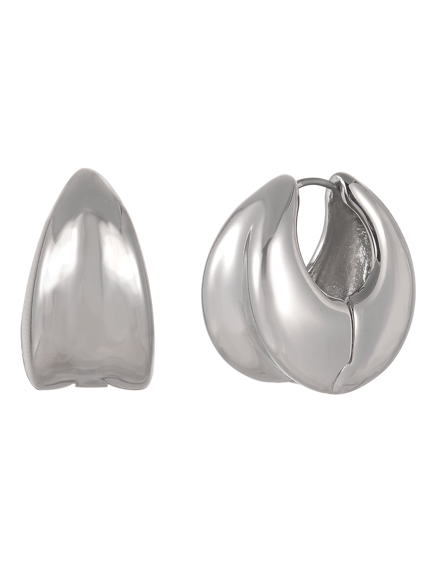 Time and Tru Silvertone Hinged Huggie Earring