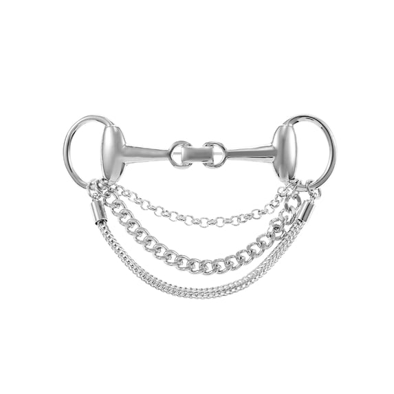 Time and Tru Silvertone Horse Bit Brooch, 1 Piece