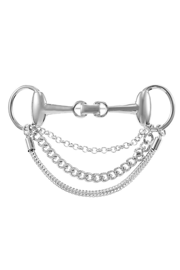 Silvertone Horse Bit Brooch, 1 Piece
