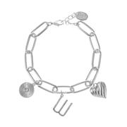 Time and Tru Silvertone Initial Charm Bracelet, Initial W