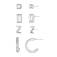thumbnail image 1 of Time and Tru Silvertone Initial Letter Earring Set, 4 Pairs, Letter Z, 1 of 4