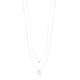 thumbnail image 1 of Time and Tru Silvertone Initial Letter Necklace Set, 2 Pieces, Letter G, 1 of 4