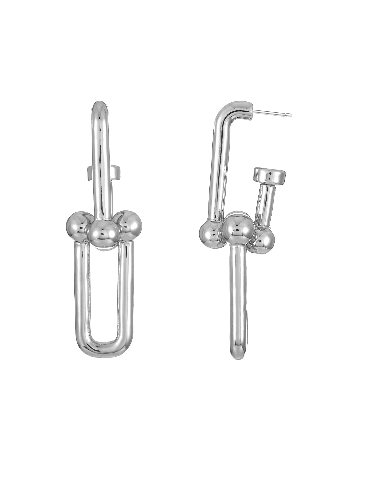 Time and Tru Silvertone Link Earring, 1 Pair