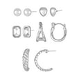 thumbnail image 1 of Time and Tru Silvertone Multi Earring Set, 5 Pairs, Initial A, 1 of 4