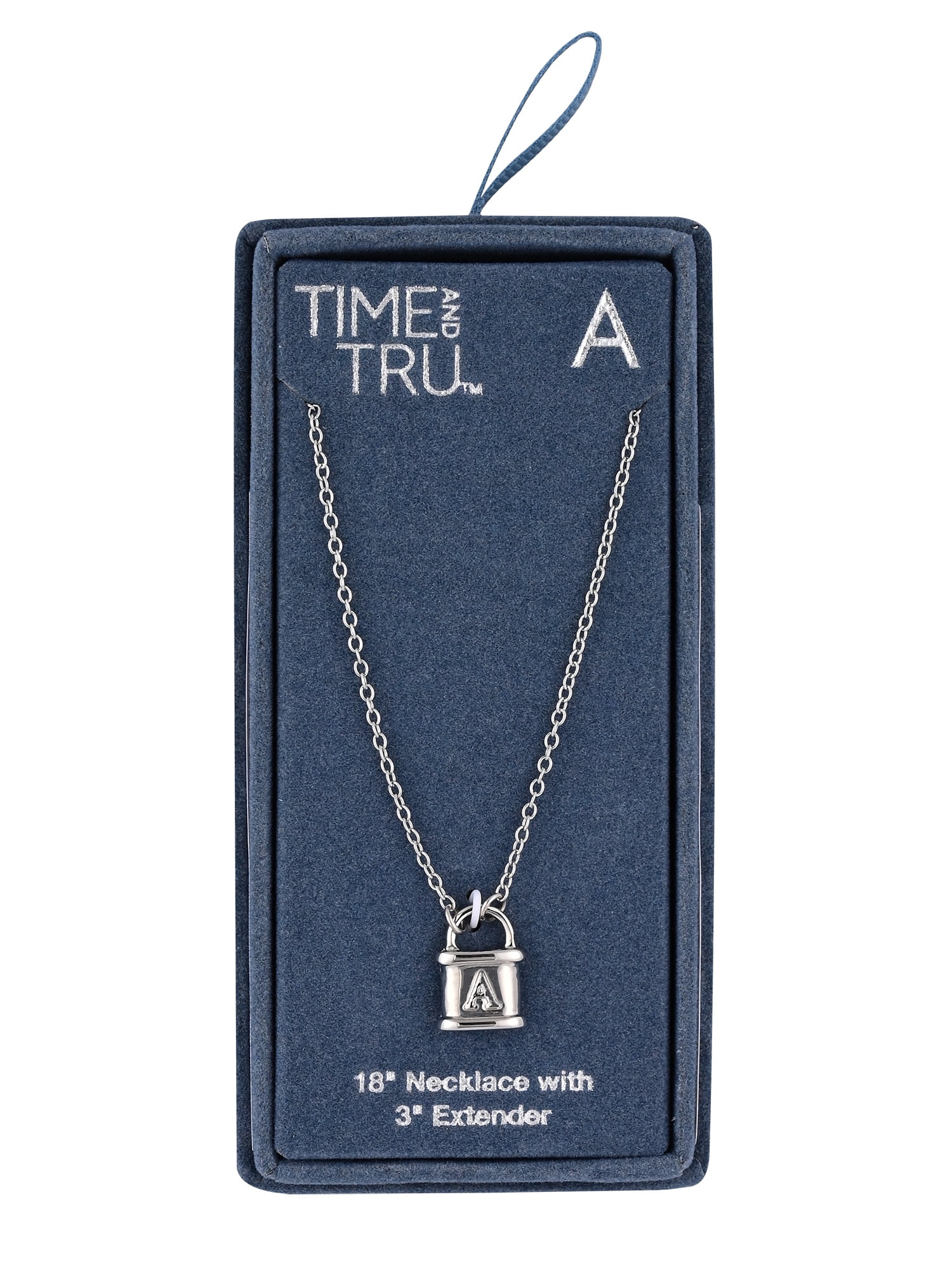 Time and Tru Silvertone Padlock Initial "A" Necklace