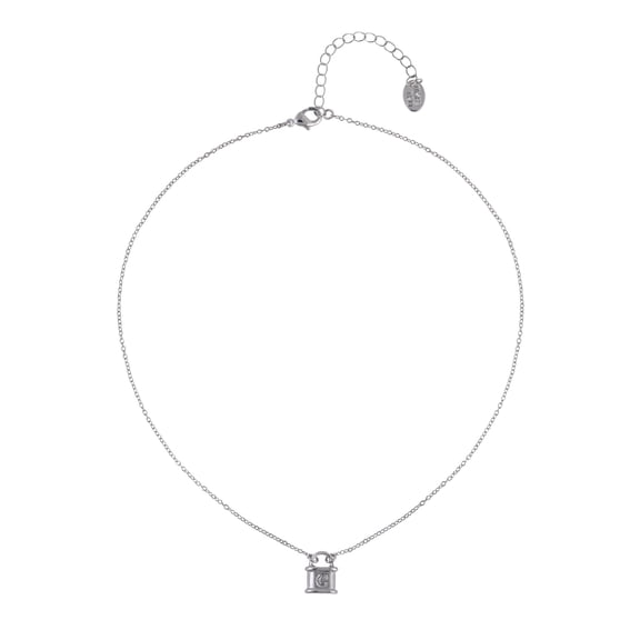 Time and Tru Silvertone Padlock Initial "C" Necklace
