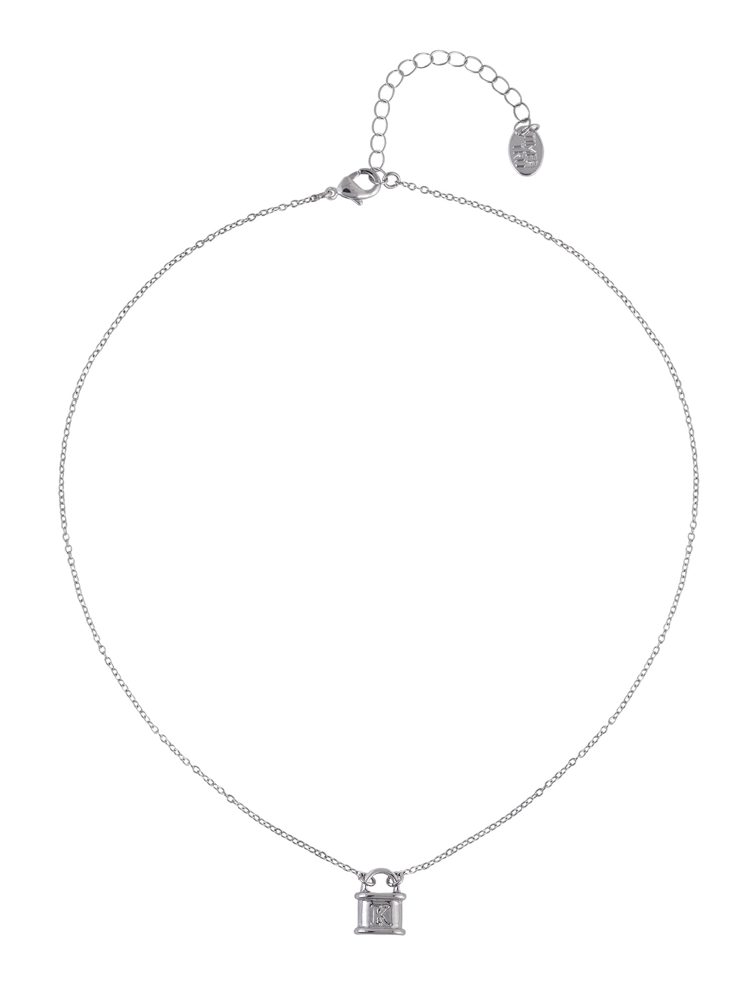 Time and Tru Silvertone Padlock Initial "K" Necklace