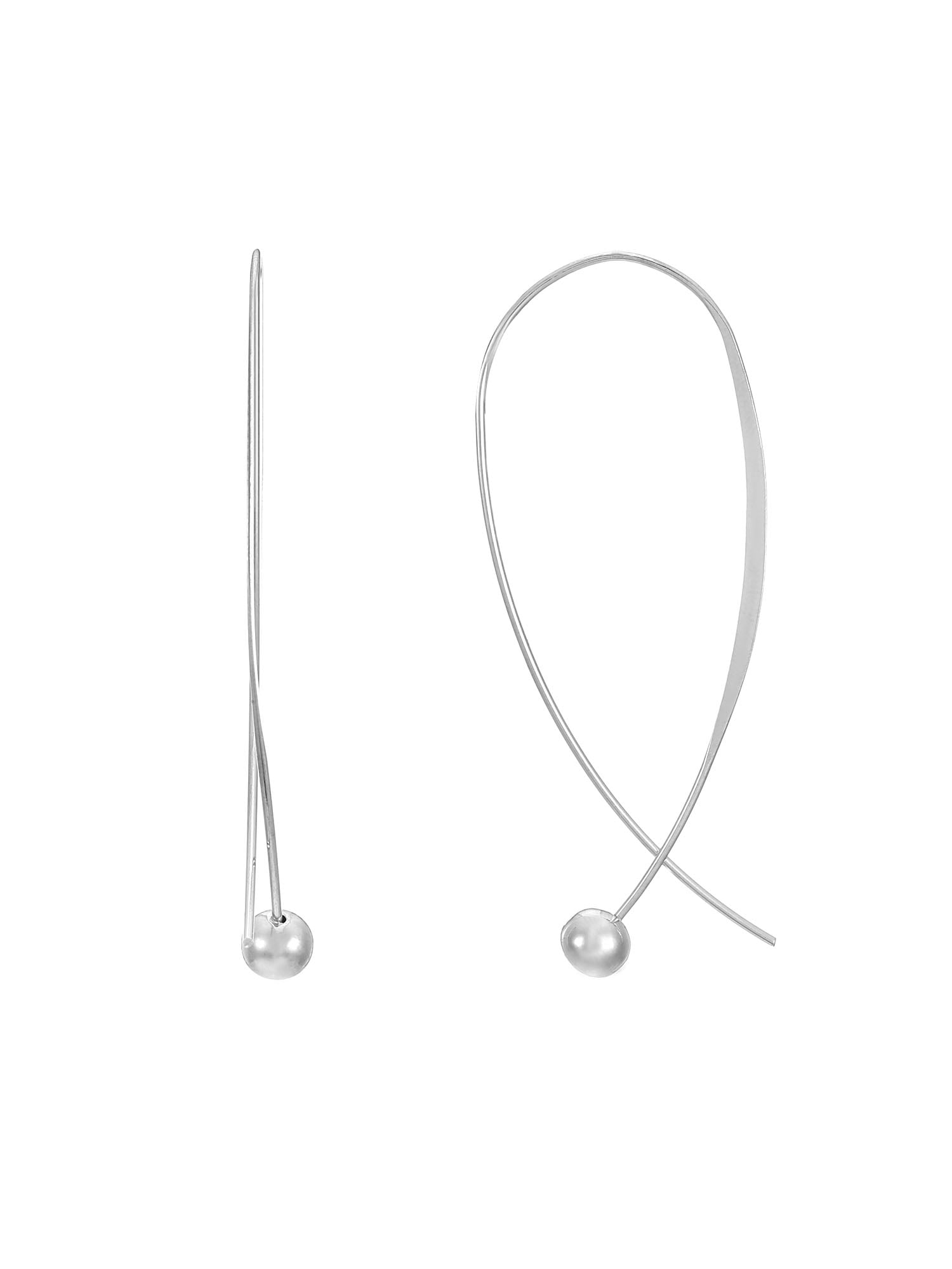Time and Tru Silvertone Pull-Through Loop Hoop Earrings