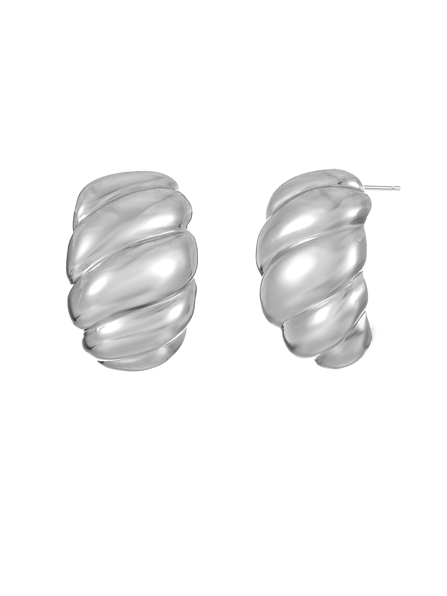 Time and Tru Silvertone Textured Earring, 1 Pair