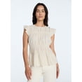 thumbnail image 1 of Time and Tru Women's Sleeveless Smocked Femme Top, Sizes XS-XXXL, 1 of 6