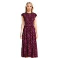 thumbnail image 1 of Time and Tru Women's Smocked Bodice Midi Woven Dress, Sizes XS-XXXL, 1 of 5